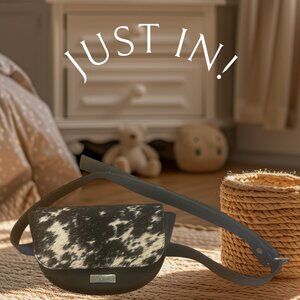 Agave Sky Salt and Pepper Hair on Hide Crossbody Fanny Pack Adjustable Strap